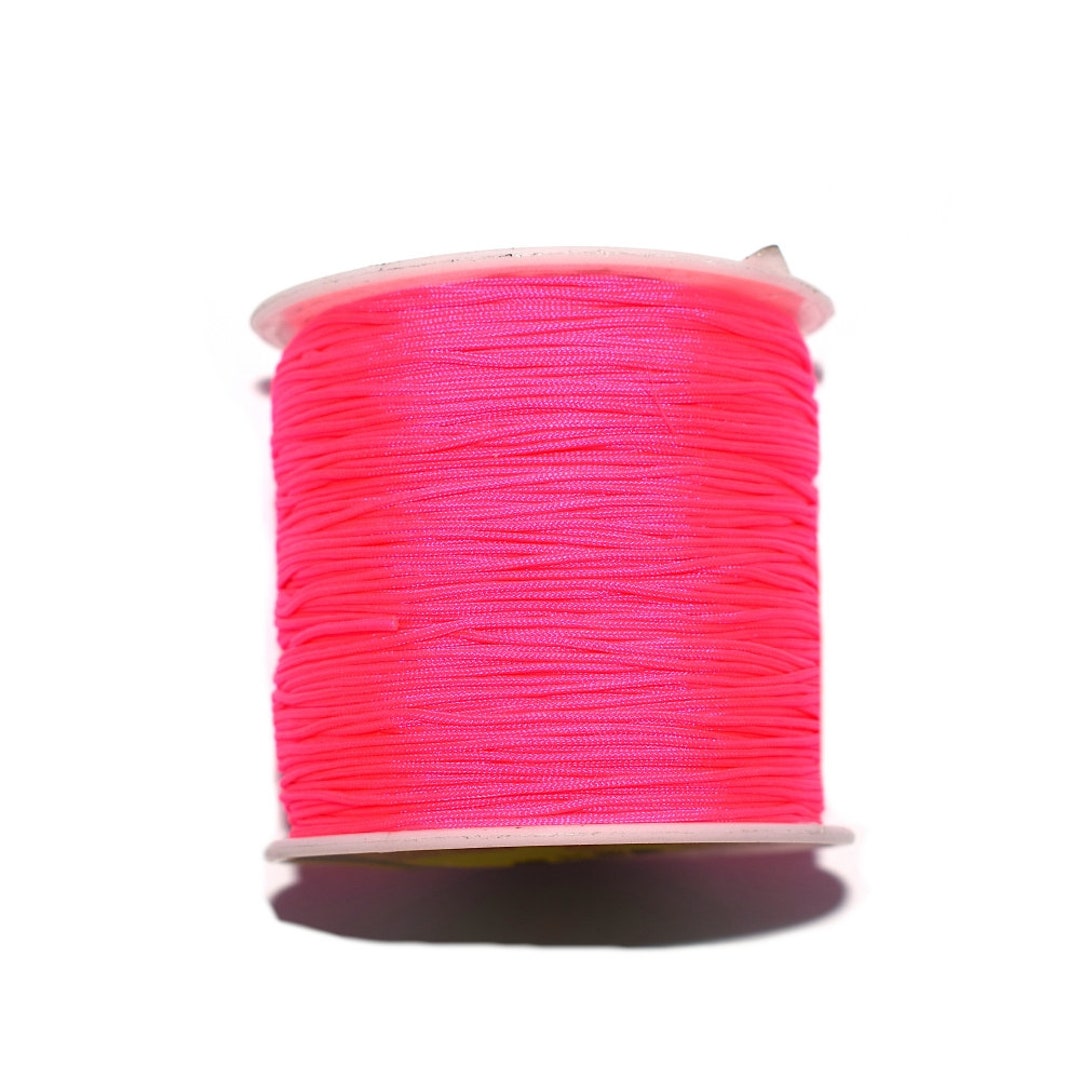 120m Roll 0.8mm Nylon Mala Thread Hot Pink -  Israel