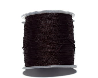 20, 50 or 100 meters braided nylon thread 1mm (jade thread) dark brown (ideal for macramé or reinforcement weaving beads)