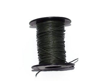 20 / 50 / 100 meters Waxed cotton 1mm or 2 mm or 3 mm dark green