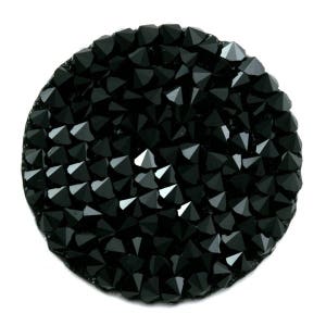Palet / Round Crystal Rock Badge 15, 24, 30 mm in black Swarovski crystal ( jet)