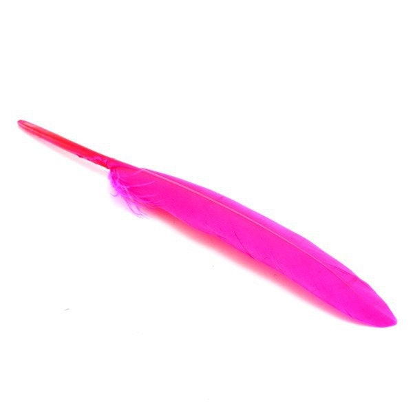 30, 50 ou 100 plumes véritables d'oie fuchsia (rose flash)  fantaisie +/- 12 cm (10/15cm)