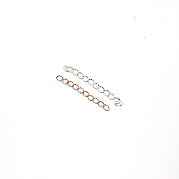 25, 50 or 100 Extension chain (extension) 40 mm silver or rose gold chain