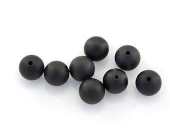 50, 100 or 200 onyx pearls matte black black 4 mm, 6 mm or 8 mm natural" (medium size) - semi precious natural pearls