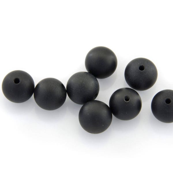 50, 100 ou 200 perles onyx noir mat  noir 4 mm,  6 mm ou 8 mm  naturelle " (taille moyenne) - perles naturelles semi précieuse