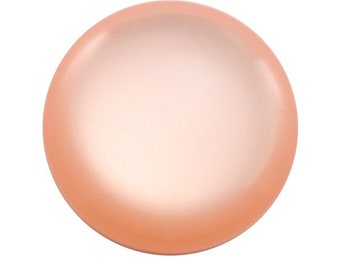 5, 10 ou 20 cabochon rond Polaris 12 mm / 24mm pêche (rose / orange clair)