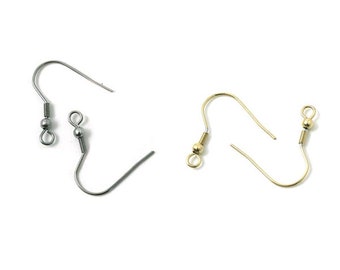 10 - 20 - 50 stainless steel hook earrings (American BO 22mm) (5 - 10 - 25 pairs)