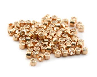 5 - 10 ou 20 g perles Delica miyuki 11/0 Galvanized apricot gold DB-411 (doré galvanisé DB0411) pour tissage