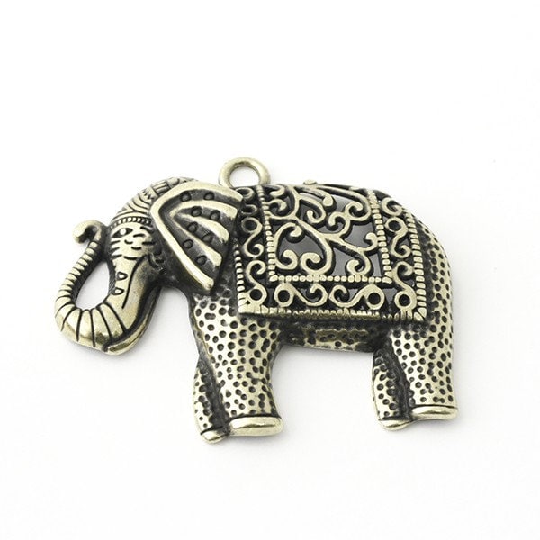 1 , 5 ou 10 pendentif éléphant en métal bronze  59x48 mm