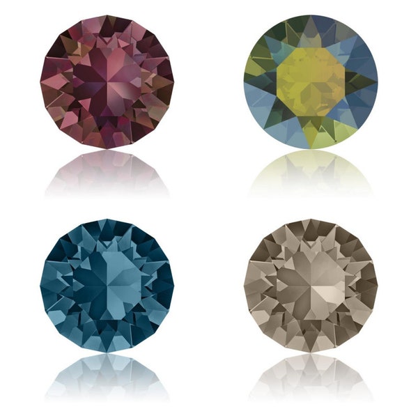 5, 10 or 20 Strass - Swarovski crystal stone SS39 (1088) 8 mm - lila shadow (mauve), iridescent green (green), indicolite (blue), greige