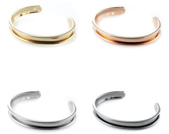 1 , 5 or 10Bracelet " slave - rush - cuff " Flat metal rope 5 mm 9.5x66mm silver, gold, rose gold or gun