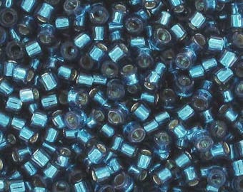 5, 10 or 20 g Delica miyuki 11/0 turquoise (blue) interior silver n 608 (DB-608) (875 beads per 5 g) - Ref: 57