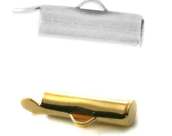 10, 20 or 50 weave tip (yaw tube) 13mm for beads (miyuki delica, clasp) gold or silver metal or chain tap (balls)