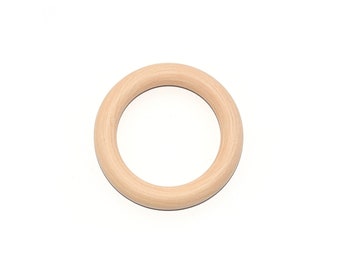 1, 5 or 10 Round teething ring natural wood (rattle manufacturing) 70 mm - - to European standards (EC), NF-71