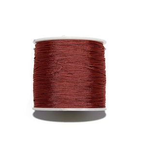 20, 50 or 100 meters braided nylon thread 0.8mm (jade thread) red sien (ideal for macramé or reinforcement weaving pearls)