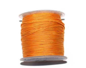 20, 50 or 100 meters braided nylon thread 1mm (jade thread) light orange (ideal for macramé or reinforcement weaving pearls)