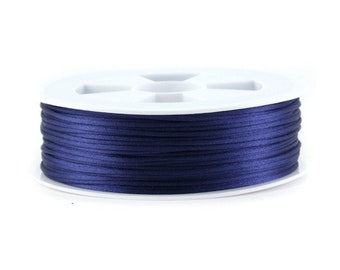 5, 10, 20 or 50 meters of rat tail 1.5 mm or 2.2 mm (Chinese string) navy blue