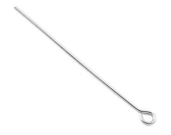 50, 100 or 200 eye head nail / rod (with loop) 16mm, 18 mm, 20mm, 22mm, 26mm, 28mm, 30mm, 40mm, 50mm or 70 mm in silver metal