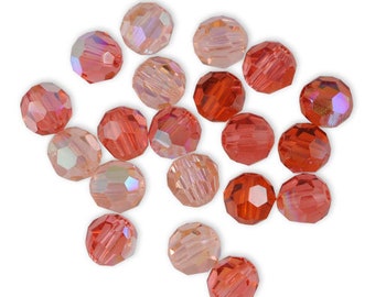 20, 50 or 100 assortment Swarovski faceted pearl 4 mm camaieu / pink gradient (coral, light pink / dark, blush, vintage)