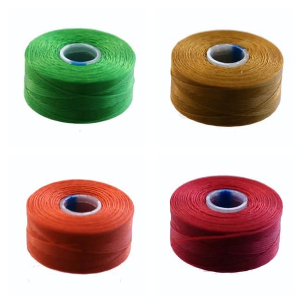 1, 5 or 10 Coil 71 m C-lon wire green, dark gold, orange or red (0.06mm size D) (for pearl weaving, ultra resistant thread)