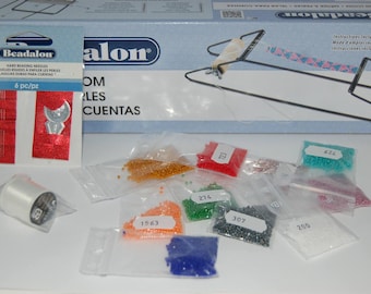 Starter kit for pearl weaving (includes, loom, miyuki delica beads, thread and needles) - Ref: 2118