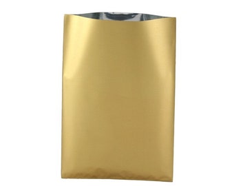 20, 50, 100 or 200 Metallic gold gift wrapping 10x15cm or 15x25cm