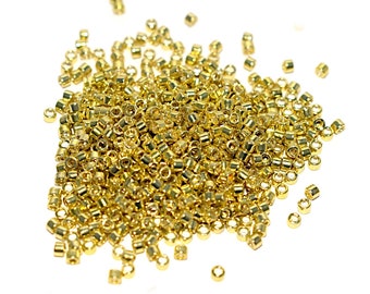 5 - 10 ou 20 g perles Delica miyuki 11/0 Galvanized yellow DB-412 (doré jaune galvanisé DB0412) pour tissage