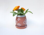 HANDMADE PLANTER with DRAINAGE hole, terracotta plant pot, ceramic plant holder, unique outdoor garden pot, housewarming gift, pottery pots