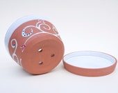 HANDPAINTED TERRACOTTA POT, planter with drainage hole drainage plate, unique garden decor pot, planter gift idea, pottery plant holder