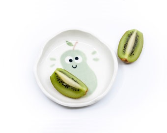 Hand-painted Fruit Plates, handmade ceramic porcelain plates, small pottery gifts