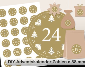 DIY Advent Calendar norwegian digital sheet gold