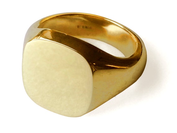 Mens Gold Signet Ring Available in Sterling Silver, 9, 14 or
