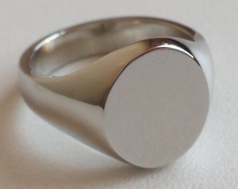 Pianura dell'argento dell'anello di Signet - disponibile In diverse misure - incisione disponibili
