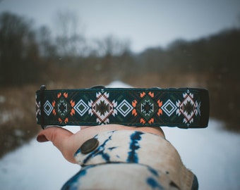 Green Dog Collar, Aztec Dog Collar, Dog Collar Green, Dog Collar Aztec, Dog Collar, Tribal Dog Collar