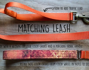 Matching dog leash- NOTE WEBBING COLOR in notes to seller