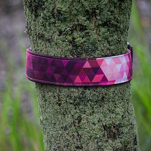 Dog Collar- Pink Geometric Dog Collar, Dog Collar Ombre, Ombre Dog Collar