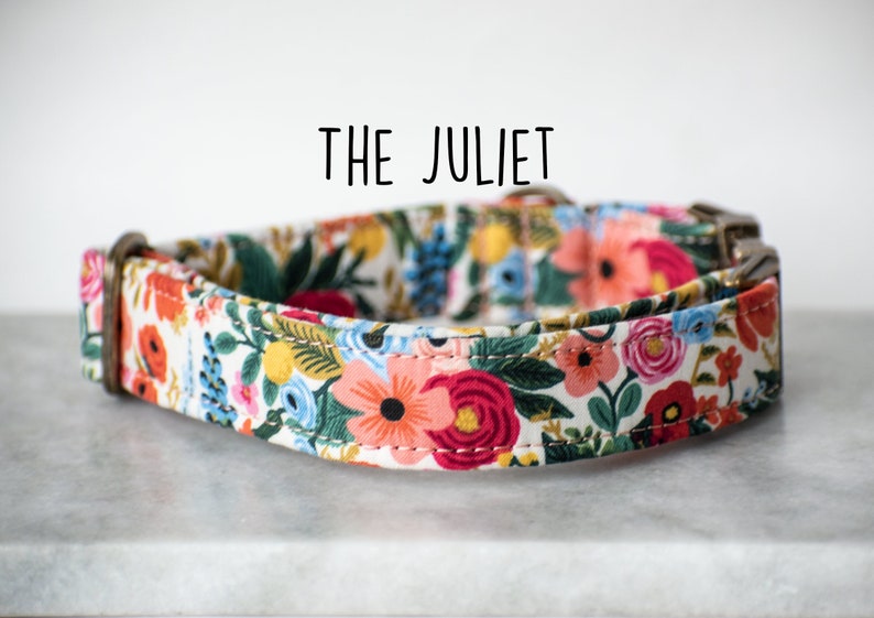 Dog Collar, Floral Dog Collar, Flower Dog Collar, Dog Collar with flowers, Dog Collar Floral,Girl Dog Collar,Rifle Paper Co,Girly Dog Collar image 1