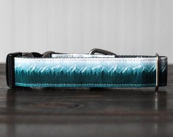 Dog Collar, Boy Dog Collar, Green Dog Collar, Mountain Dog Collar, Male Dog Collar, Dog Collar Boy