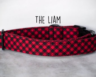 Buffalo plaid dog christmas collar