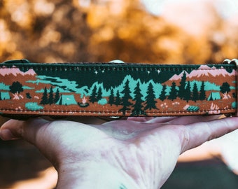 Boy Dog Collar, Male Dog Collar, Dog Collar Boy, Small Dog Collar, Large Dog Collar, Green Dog Collar, Camping Dog Collar, Adventure Dog