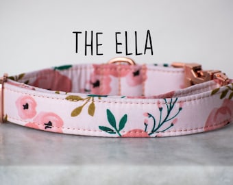 Dog Collar, Girl Dog Collar, Rose Dog Collar, Rose Gold Dog Collar, Dog Collars for girls, Dog Collar Floral, Flower Dog, Pink Dog Collar,