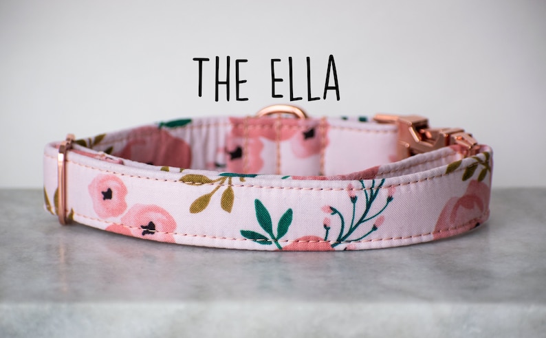 Dog Collar, Girl Dog Collar, Rose Dog Collar, Rose Gold Dog Collar, Dog Collars for girls, Dog Collar Floral, Flower Dog, Pink Dog Collar, 