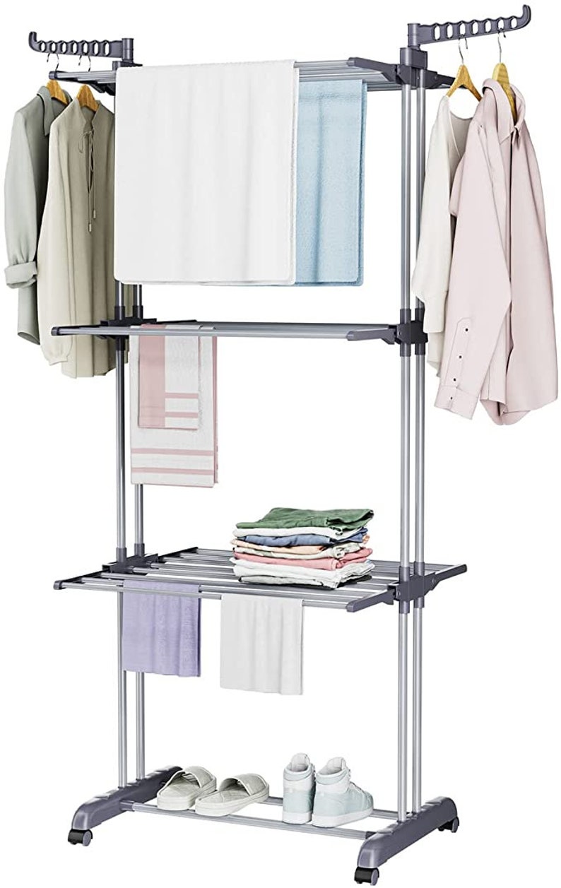 Clothes Drying Rack Folding 4tier Laundry Drying Rack With 2 Etsy