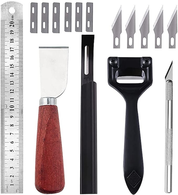 Metal Leather Skiver Set, 5 Kinds of Leather Working , Safety Beveler DIY  Cutting Tool Kits for Leather Craft DIY, Leather Making 