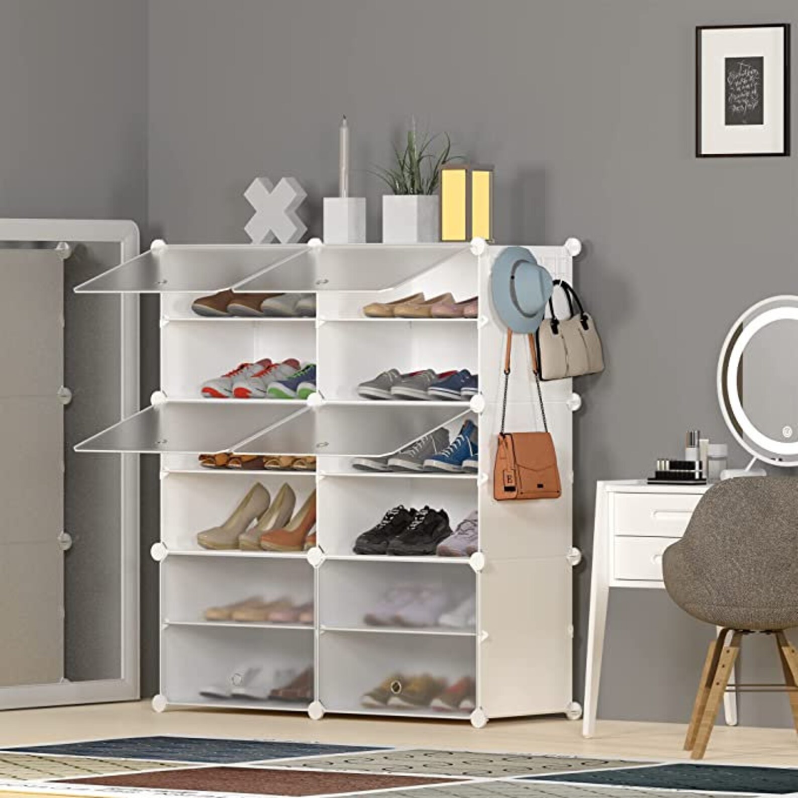 Shoe Rack Closet With Doors Shoe Storage Shoe Rack Etsy