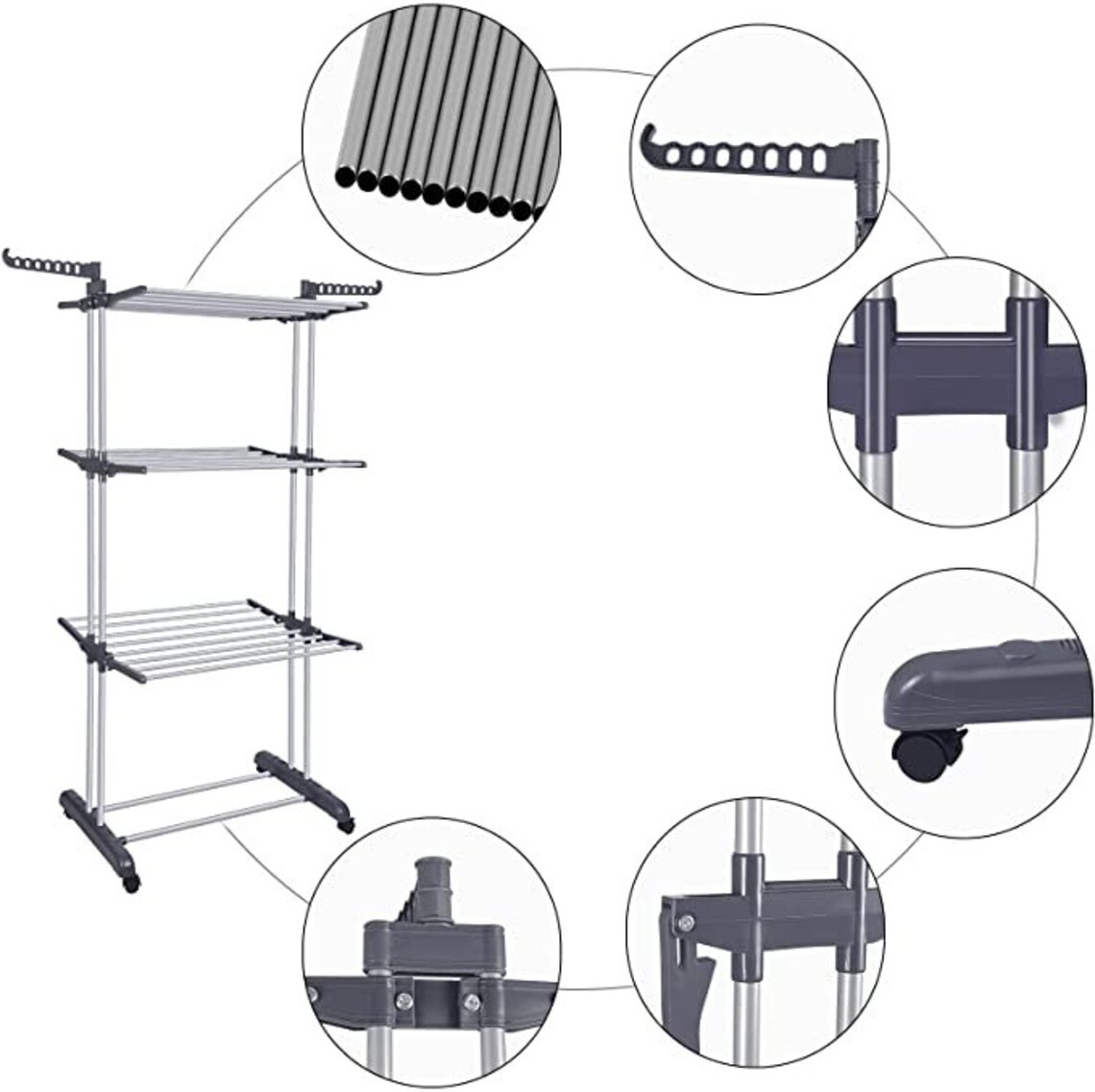 Clothes Drying Rack Folding 4tier Laundry Drying Rack With 2 Etsy