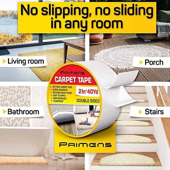 Double Sided Carpet Tape Rug Grippers Tape for Area Rugs and Hardwood  Floors Carpet Binding Tape Removable, Residue Free,strong Adhesive 