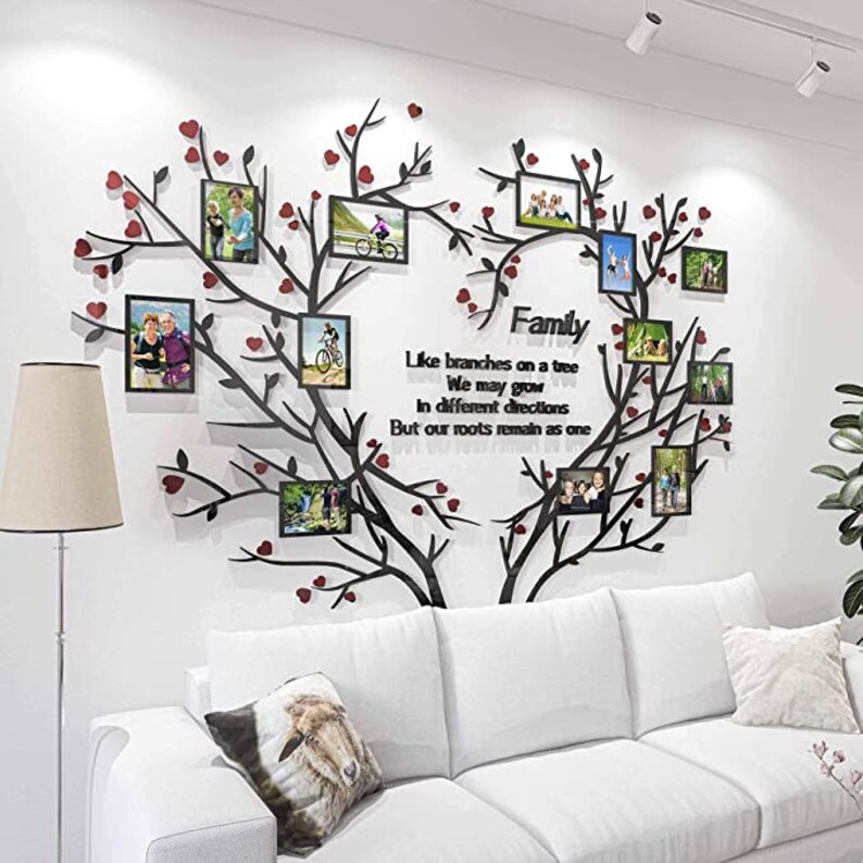 Family Tree Wall Decor Picture Frame Removable 3D DIY Acrylic Wall