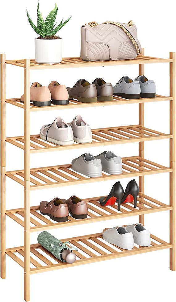 Small 3-Tier Shoe Rack for Closet & Entryway, Installation-free Foldable  Bamboo Shoes Storage Organizer, Sturdy Free Standing Three Shelf Shoe Stand