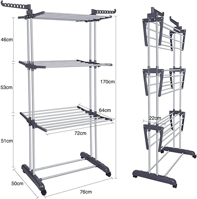 Ripley - COLGADOR DE ROPA TENDEDERO PLEGABLE TENDAL ORGANIZADOR 4 NIVELES  50T