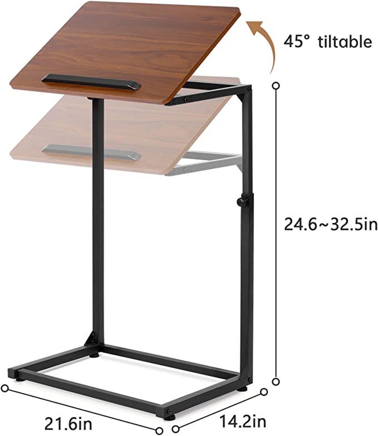 Height Adjustable Couch Side Table C Shaped Laptop End Table Etsy
